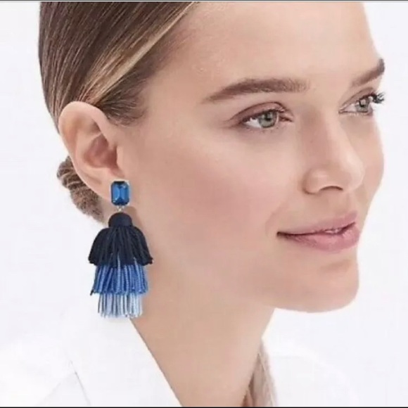 J. Crew blue tassel ombré boho woman’s earrings - Picture 7 of 7